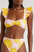 FARM Rio Sunny Side Bandeau Bikini Top Lilac at Nordstrom,