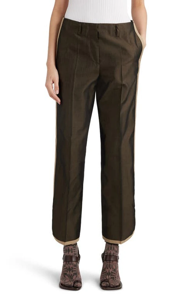 Dries Van Noten Track Stripe Cotton & Silk Blend Pants Bronze at Nordstrom, Us