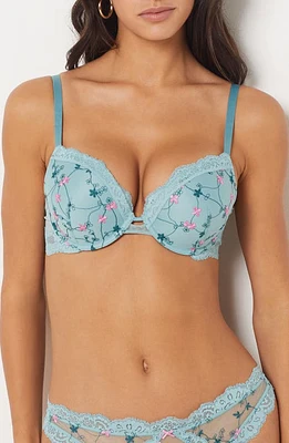 Etam Escapade Underwire Push-Up Bra Blue Lagon at Nordstrom,