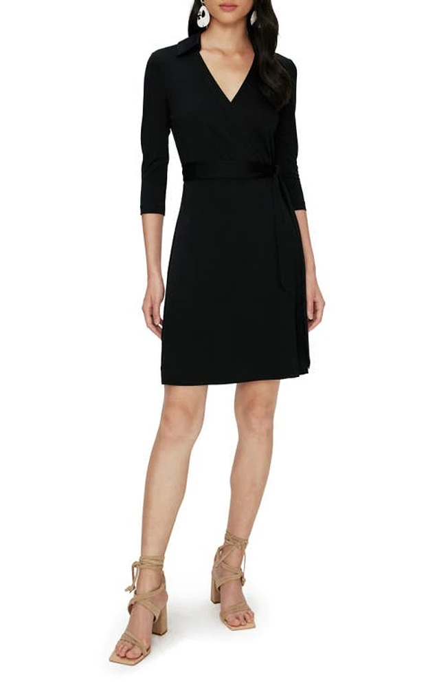 Diane von Furstenberg Jeanne Faux-Wrap Dress Black at Nordstrom,