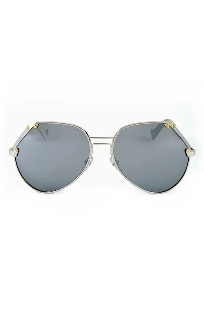 Grey Ant Embassy 60mm Aviator Sunglasses in Silver/Silver at Nordstrom