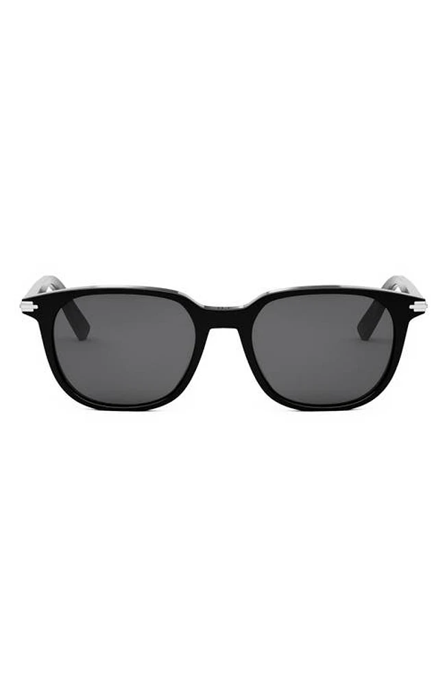 'DiorBlackSuit S12I 52mm Oval Sunglasses in Shiny Black /Smoke at Nordstrom