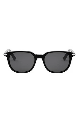 'DiorBlackSuit S12I 52mm Oval Sunglasses in Shiny Black /Smoke at Nordstrom