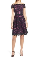 Shani Laser Cut Floral Off the Shoulder Fit & Flare Cocktail Dress at Nordstrom,