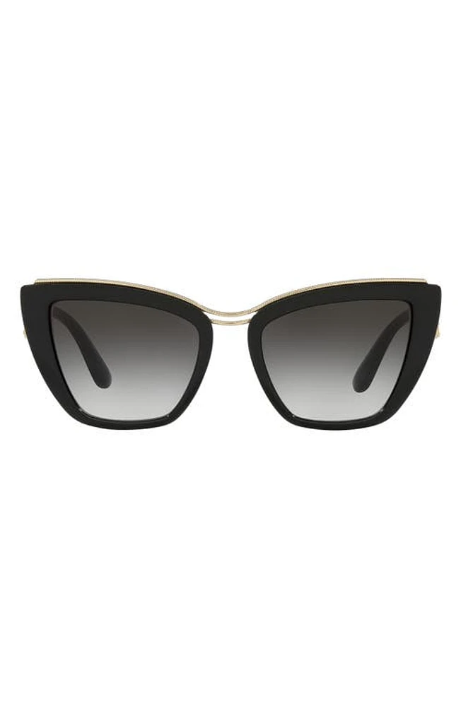 Dolce & Gabbana 54mm Gradient Cat Eye Sunglasses in Black at Nordstrom