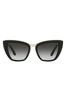 Dolce & Gabbana 54mm Gradient Cat Eye Sunglasses in Black at Nordstrom