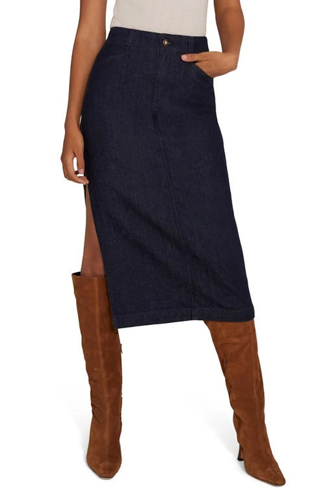 Favorite Daughter The Misha Slit Denim Midi Skirt Flores at Nordstrom,