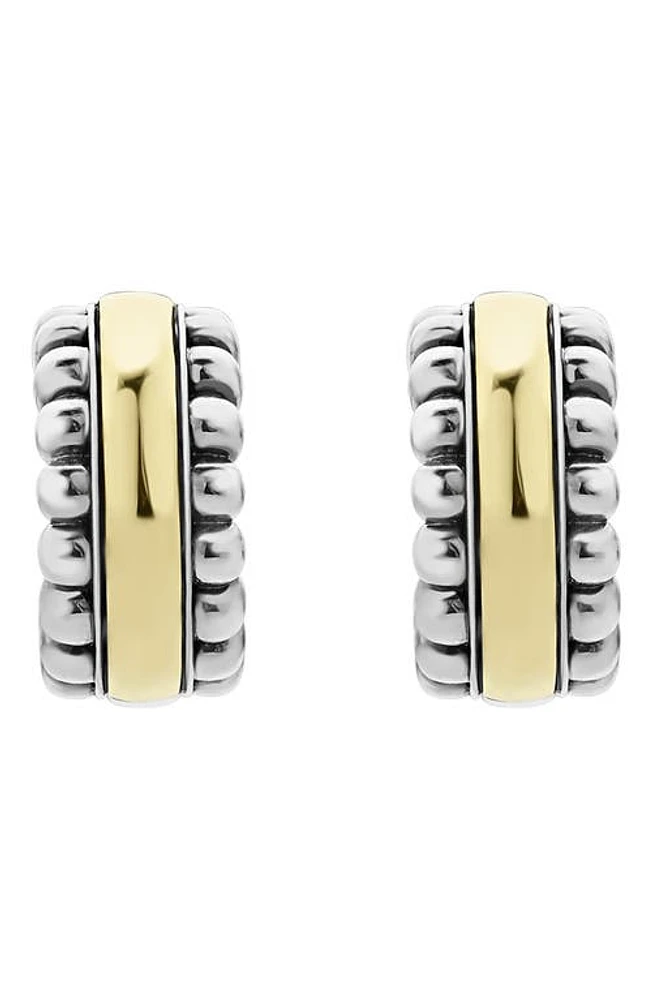 LAGOS Signature Caviar Small Two-Tone Hoop Earrings in Silver/Gold at Nordstrom