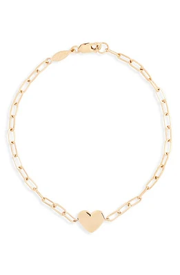 Anzie Amour Engravable Heart Pendant Bracelet in Gold at Nordstrom, Size 7