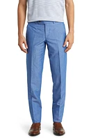 Ted Baker London Jerome Flat Front Linen & Cotton Slub Dress Pants Light Blue at Nordstrom,