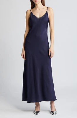 RUE SOPHIE Reese Empire Waist Maxi Slipdress Navy at Nordstrom,