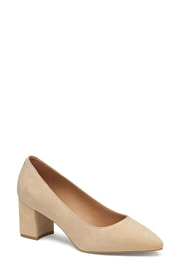 Johnston & Murphy Vicki Block Heel Pump Sand Kid Suede at Nordstrom,