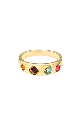 Ettika Rainbow Crystal Band Ring in Gold at Nordstrom