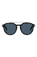 DiorBlacksuit 56mm Round Sunglasses in Dark Havana /Blue at Nordstrom