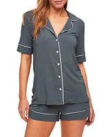 Adore Me Jayne Knit Short Pajama Set Dark Grey at Nordstrom,