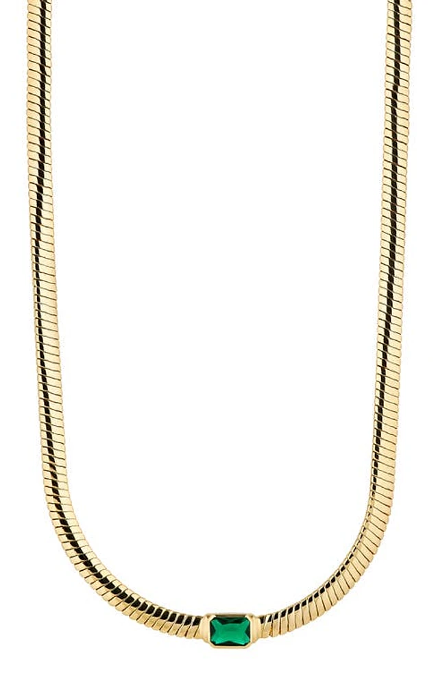 Nadri Omega Collar Necklace in Gold With Emerald at Nordstrom