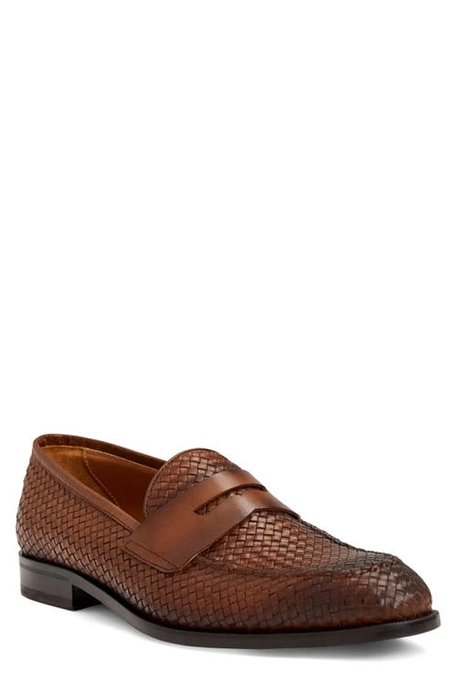 BRUNO MAGLI COLLEZIONE Vesini Woven Penny Loafer Brown at Nordstrom,