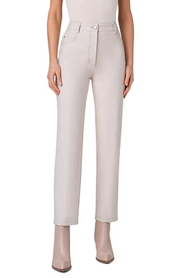 Akris Fari High Waist Straight Leg Ankle Jeans Sand at Nordstrom,