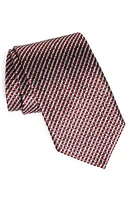 ZEGNA TIES Paglie Stripe Jacquard Silk Tie in Red at Nordstrom