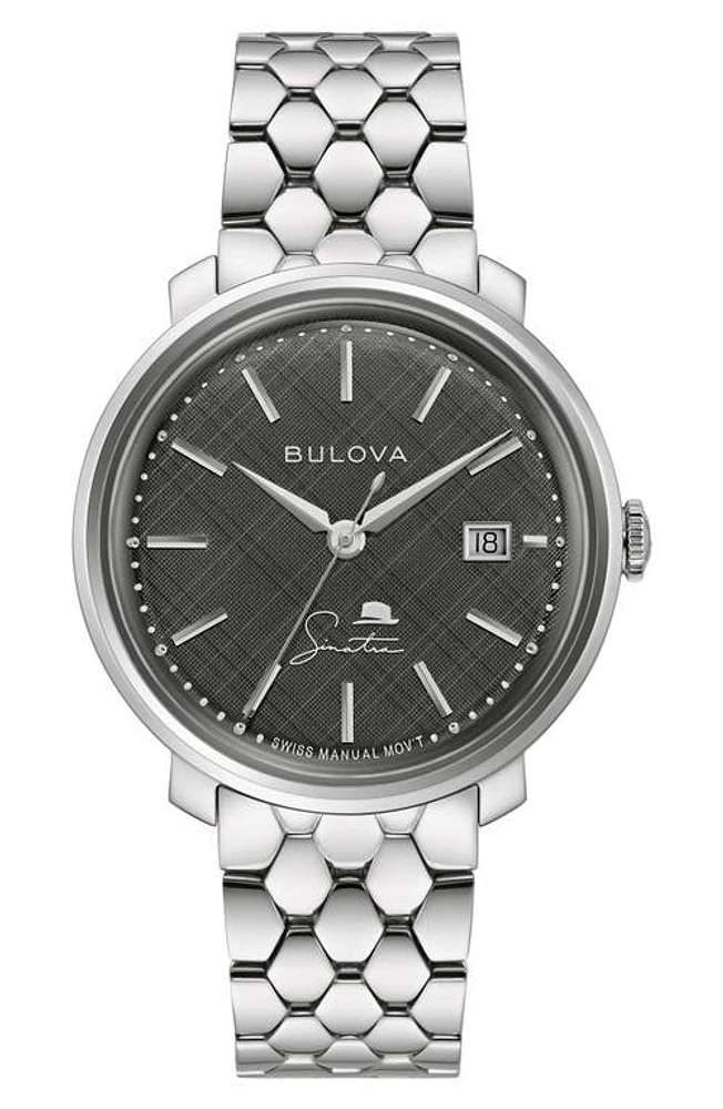 BULOVA Frank Sinatra The Best is Yet to Come Bracelet Watch, 40mm in Silver-Tone at Nordstrom