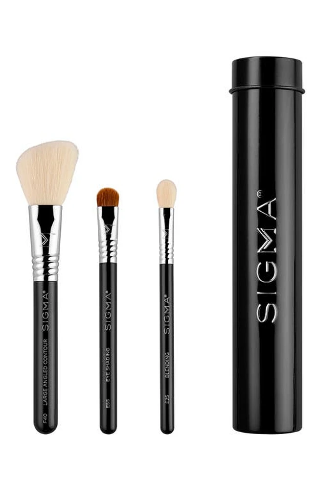 Sigma Beauty Essential Trio Black Travel Size Brush Set at Nordstrom