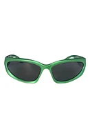 Fifth & Ninth Racer 72mm Polarized Wraparound Sunglasses in Green/Black at Nordstrom