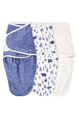 aden + anais Essentials 3-Pack Wrap Swaddles in Scandinavian Sky at Nordstrom, Size Newborn