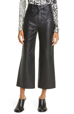 Proenza Schouler White Label Leather Culotte Pants in Black at Nordstrom, Size 4