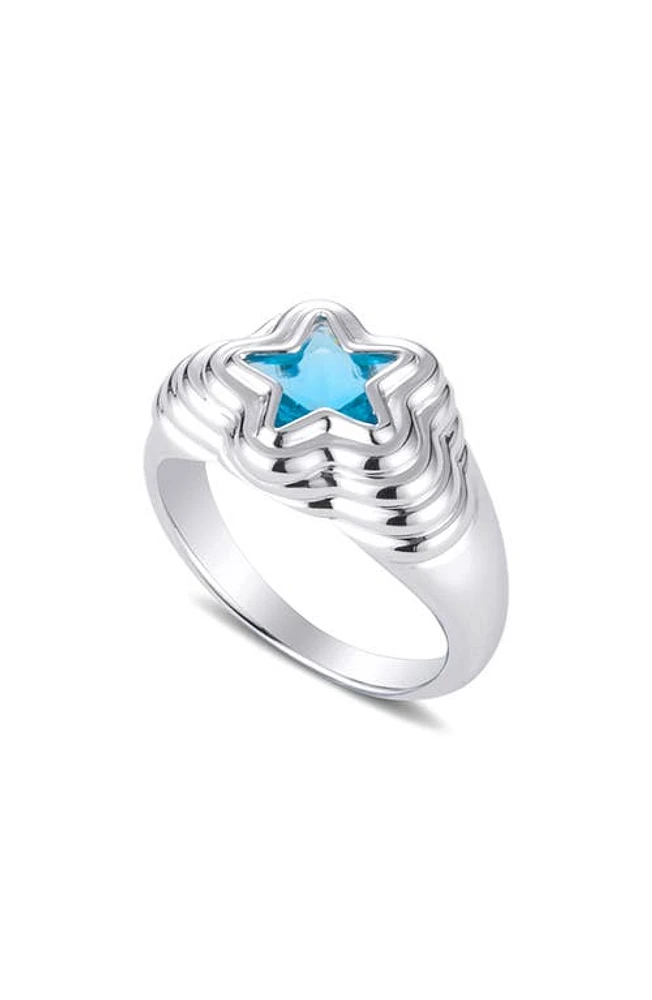 July Child Starstruck Signet Ring in Silver/Blue at Nordstrom