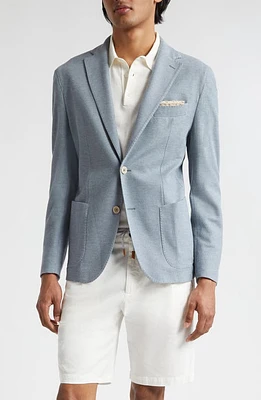 Eleventy Single Breasted Cotton Knit Sport Coat Baby Blue at Nordstrom, Us