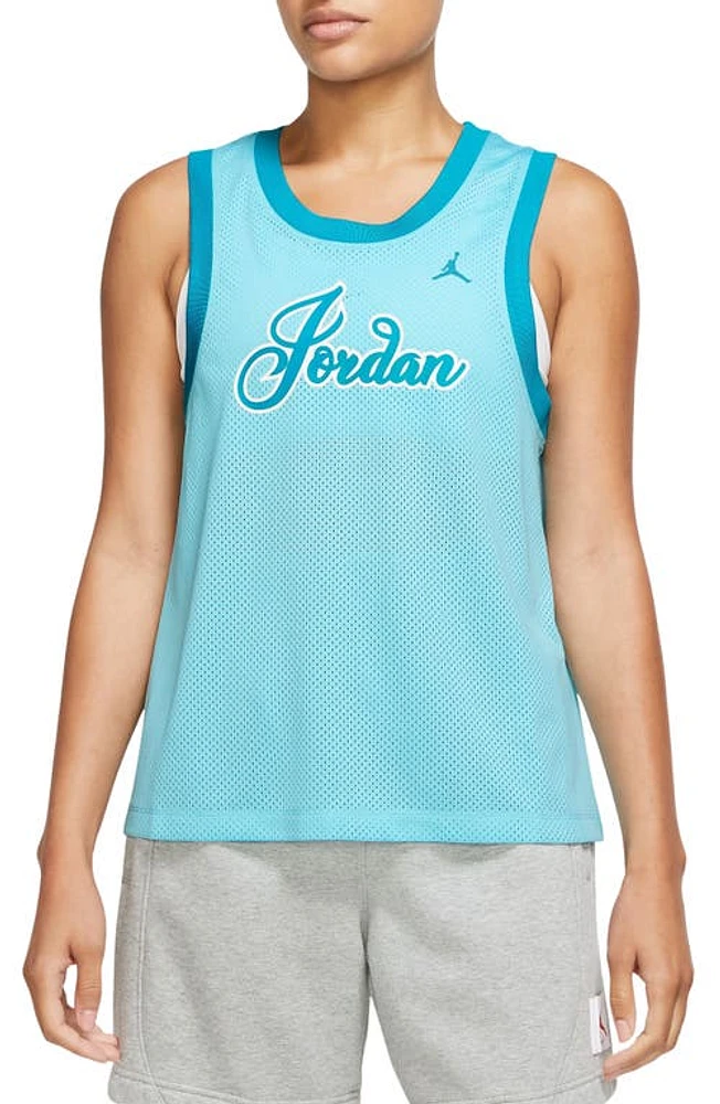 Jordan Jersey 23 Tank Top in Bleached Aqua/White at Nordstrom, Size X-Small