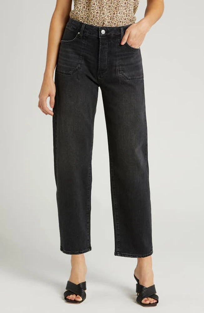 PAIGE Alexis Relaxed Tapered Leg Jeans Viper Black at Nordstrom,