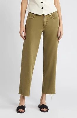 rag & bone Featherweight Dre Raw Hem Low Rise Baggy Wide Leg Pants Sage at Nordstrom,