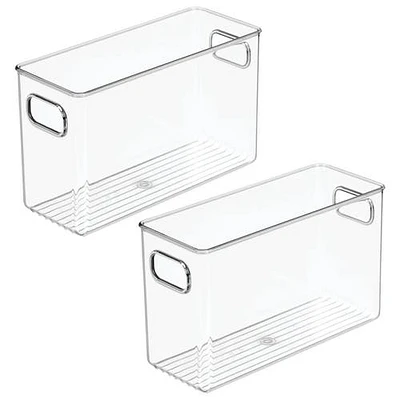 mDesign Plastic Office Supply Organizer Storage Bins w/ Handles - 2 Pack in Clear at Nordstrom