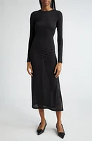 Courrèges Tube Sheer Second Skin Long Sleeve Maxi Dress Black at Nordstrom,