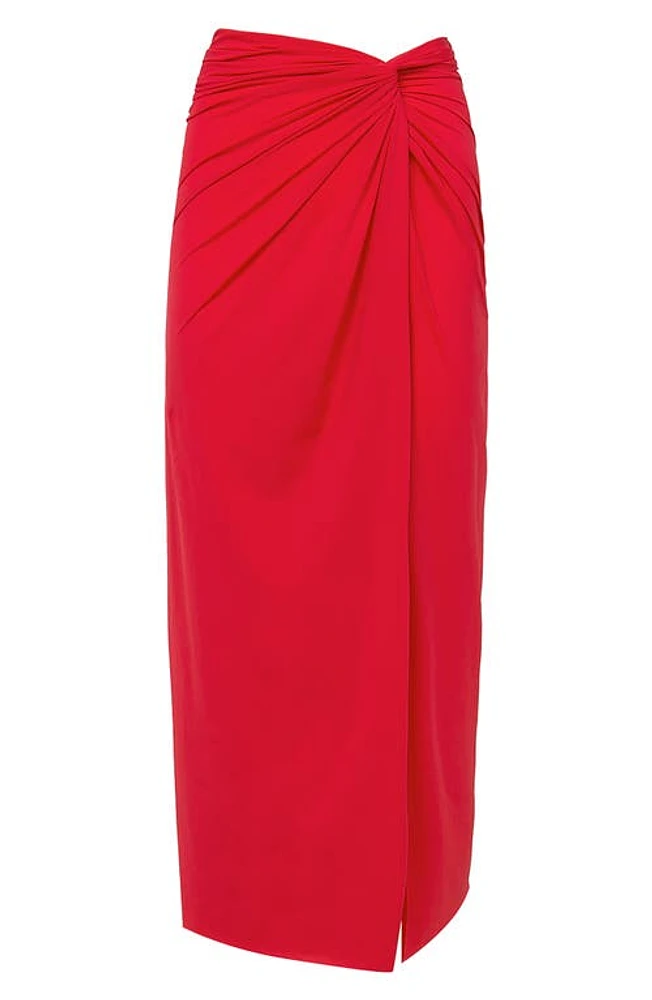 ViX Swimwear Karen Twist Midi Cover-Up Skirt Red at Nordstrom,