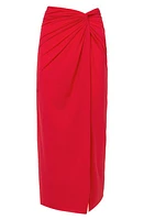 ViX Swimwear Karen Twist Midi Cover-Up Skirt Red at Nordstrom,