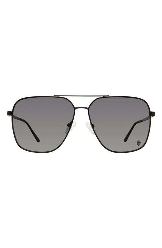 Kurt Geiger London 61mm Gradient Navigator Sunglasses in Black/Gray Gradient at Nordstrom