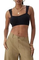 GSTQ Rib Bra Top Black Beauty at Nordstrom,