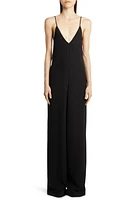 Valentino Garavani Silk Cady Backless Jumpsuit in 0No-Nero at Nordstrom, Size 2 Us