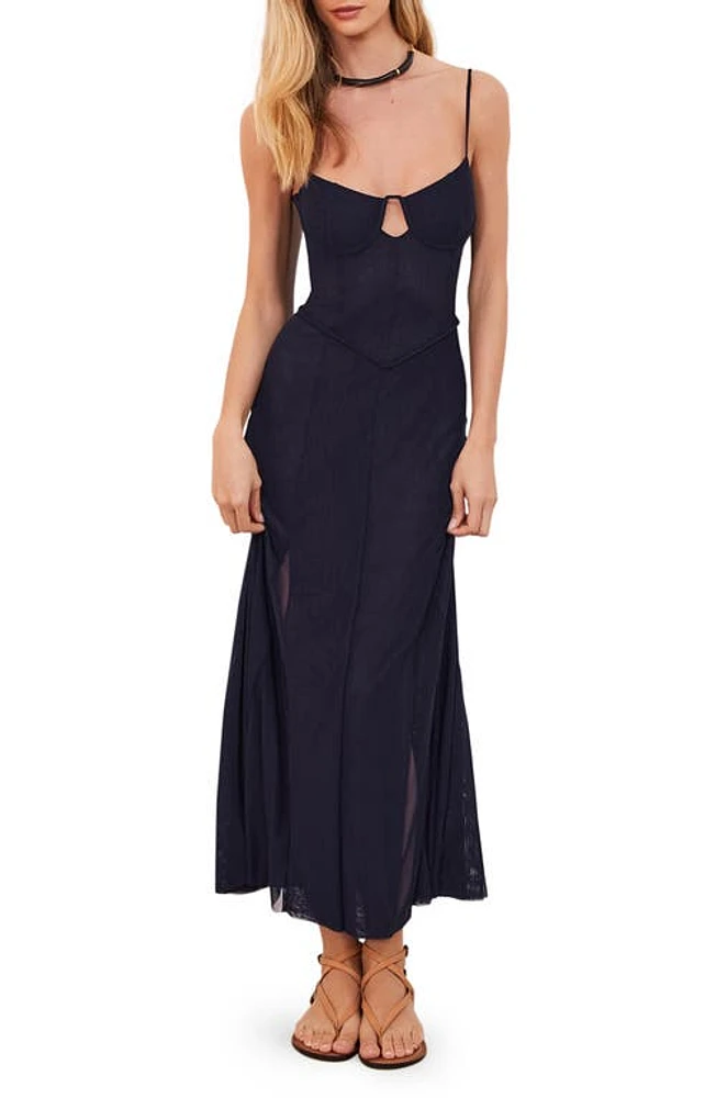 ViX Swimwear Maya Underwire Cover-Up Maxi Dress Navy at Nordstrom,