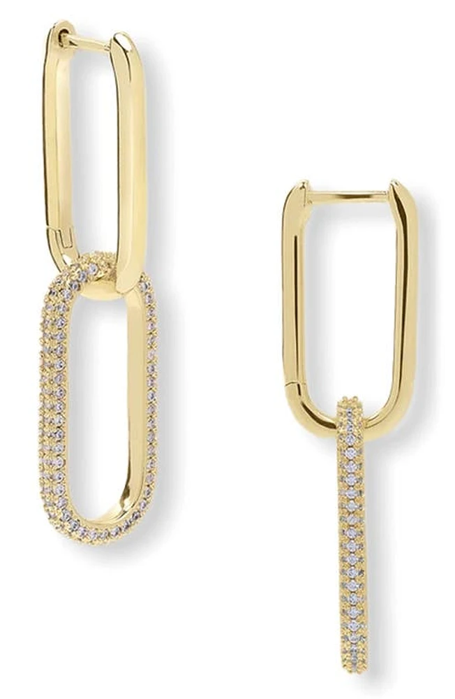 Melinda Maria Carrie Pavé Chain Convertible Drop Hoop Earrings in Gold at Nordstrom