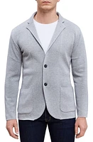 Emanuel Berg Notched Lapel Light Grey Premium Merino Wool Cardigan at Nordstrom,