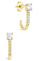 Sterling Forever Cubic Zirconia Pavé Drop Earrings in Gold at Nordstrom