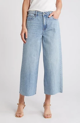 HIDDEN Jeans High Waist Raw Hem Crop Wide Leg Light Wash at Nordstrom,