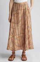 XÍRENA Gable Print Maxi Skirt Gold Geode at Nordstrom,