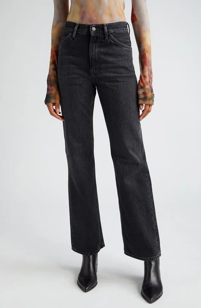 Acne Studios 1977 High Waist Slim Bootcut Jeans Black at Nordstrom, X