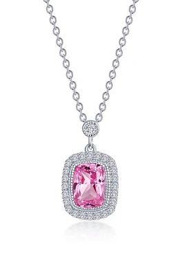 Lafonn Fancy Lab Created Sapphire & Simulated Diamond Pendant Necklace in Pink at Nordstrom, Size 20