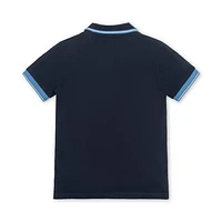 Hope & Henry Boys' Organic Short Sleeve Knit Pique Polo Shirt, Infant Navy With Blue And White at Nordstrom,