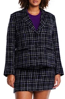 Estelle Paris Windowpane Tweed Jacket Multi at Nordstrom,